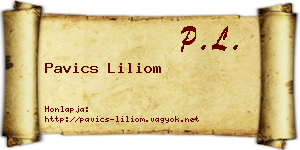 Pavics Liliom névjegykártya